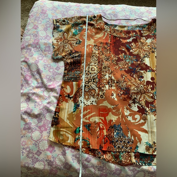 Bohemian rust/burnt orange floral top size XL - Picture 5 of 8